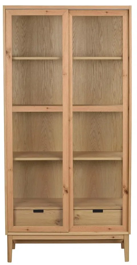 Natúr színű tálalószekrény tolóajtóval, tölgyfa dekorral 100x203 cm Hazelton – Rowico