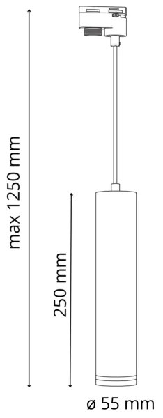 Csillár zsinóron sínrendszerhez PÁRIZS 3xGU10/10W/230V + 1 m sín rendszer