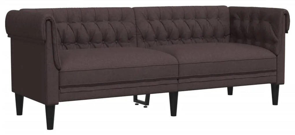 sötétbarna 3 személyes szövet Chesterfield kanapé