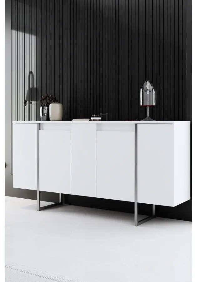 Konzolasztal Luxe - White, Silver