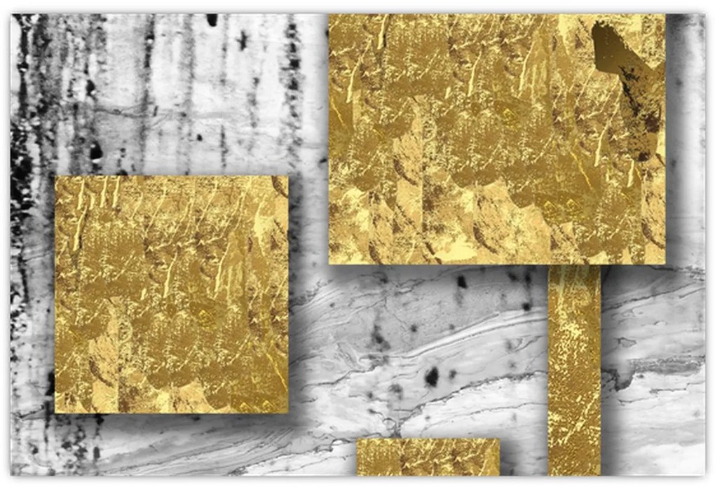Kép - Arany négyzetek N⁰3 (90x60 cm)