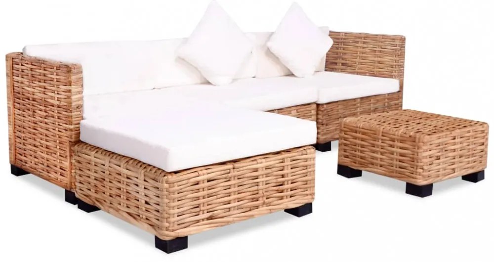 14 részes természetes rattan kanapészett