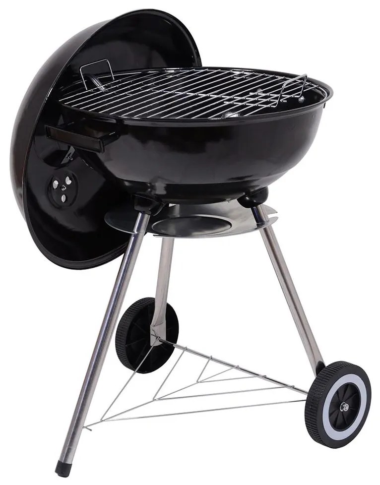 Hordozható faszenes grillsütő fekete