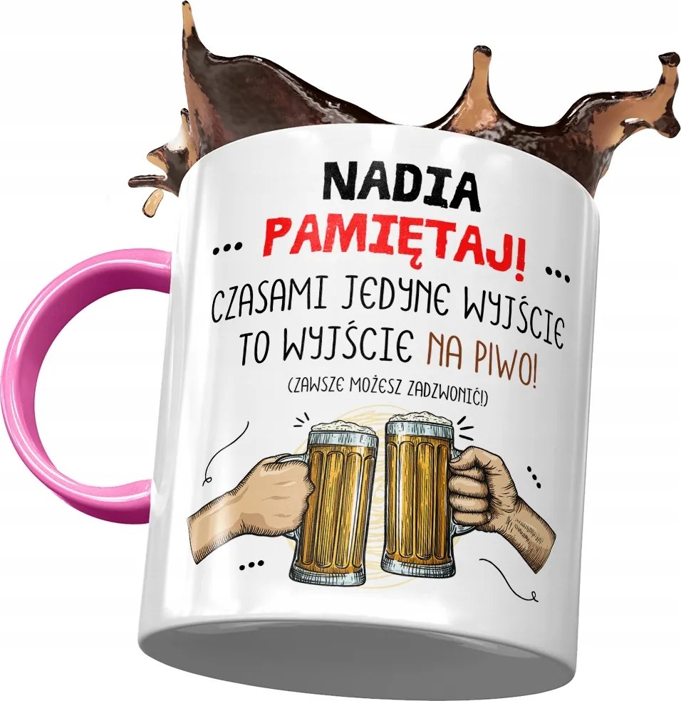 Rózsaszín Bögre Nadia Feleség Barátnő Ajándék Nyomtatott Fotóval