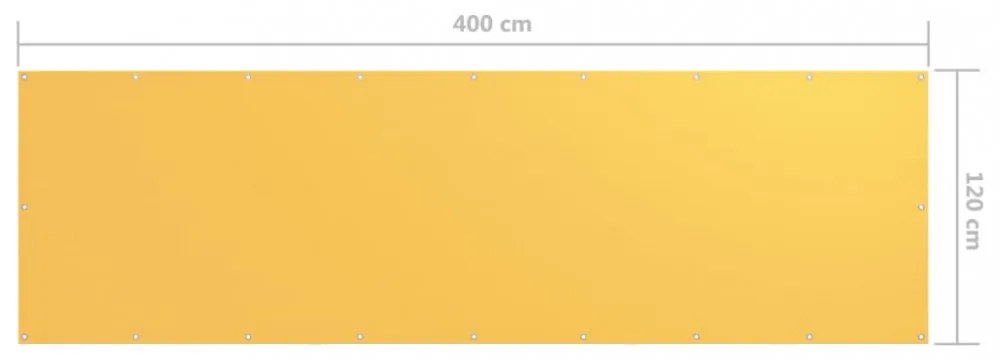 sárga oxford-szövet erkélyparaván 120 x 400 cm