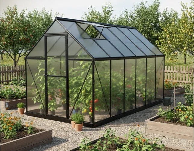 üvegház LANITPLAST SARANA 6x12 PC 4 mm fekete színű LG4335