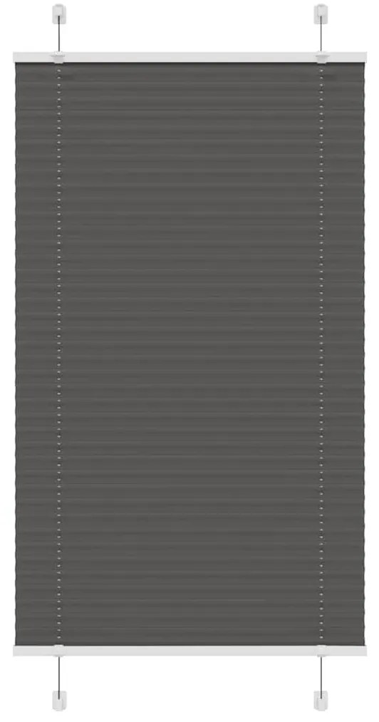 pliszírozott redőny fekete 75x150 cm szövetszélesség 74,4 cm