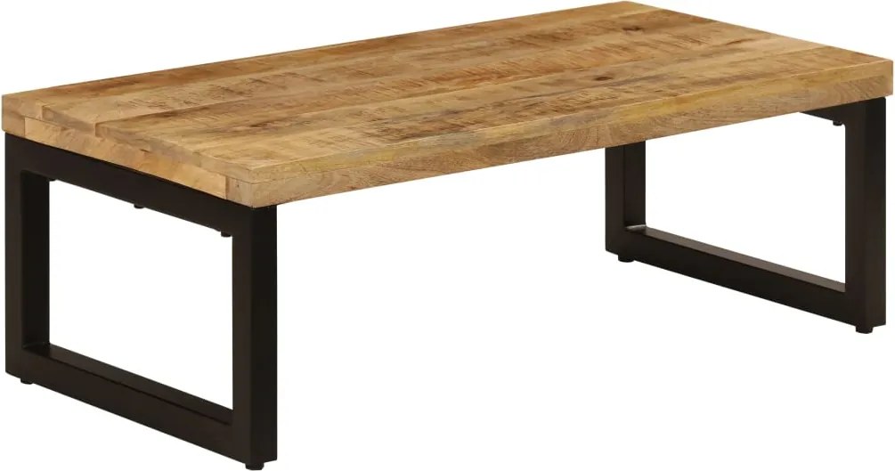 vidaXL tömör mangófa és acél dohányzóasztal 100 x 50 x 35 cm