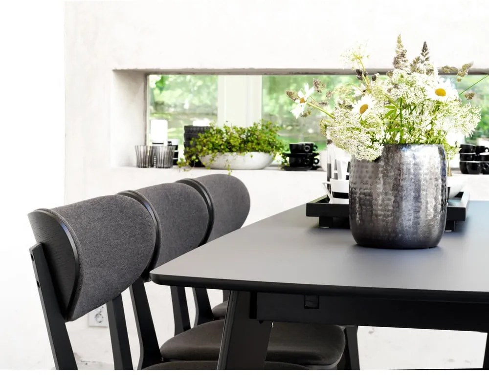 Cato fekete tölgyfa étkezőszék sötétszürke ülőrésszel - Rowico