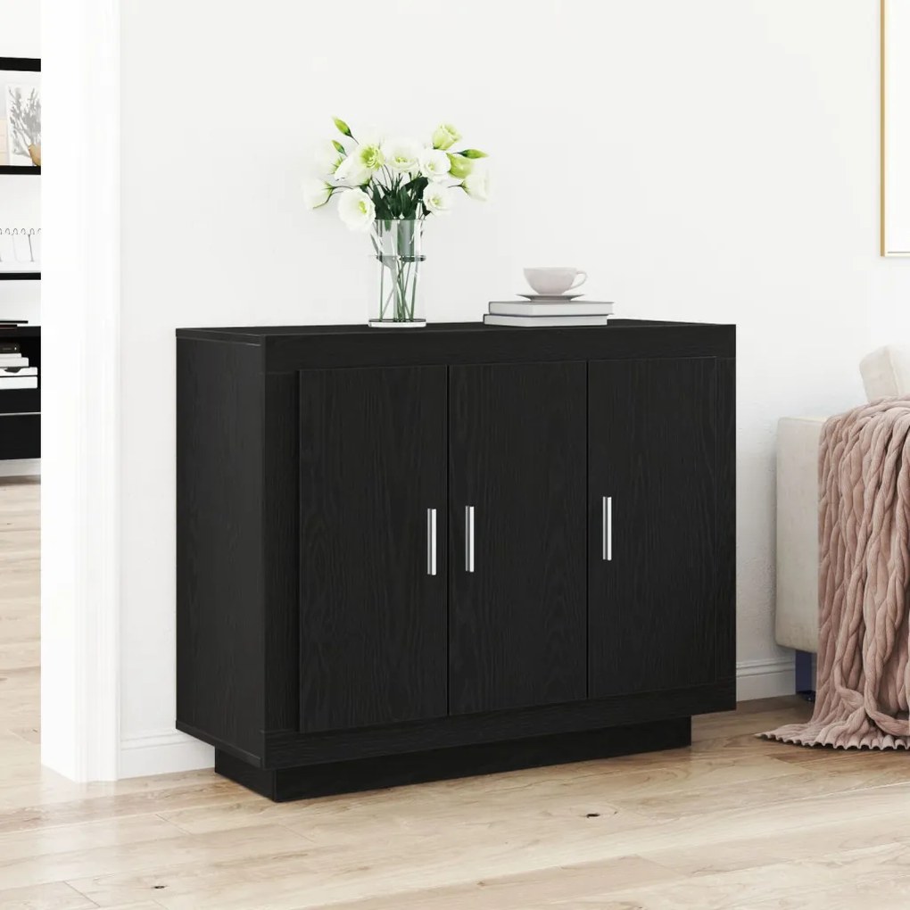 Fekete Tölgy oldalszekrény 92x35x75 cm Mérnök Fa