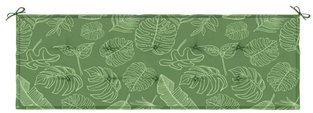 levélmintás oxford szövet kerti padpárna 150x50x4 cm