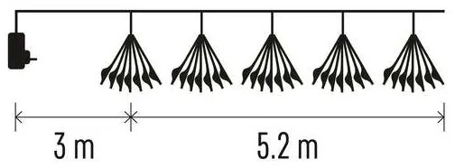 LED Karácsonyi lánc 300xLED/8,2m hideg fehér