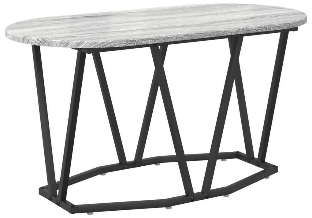 Szürke Sonoma dohányzóasztal - 80x40x40.5 cm, Mérnöki fa és fém