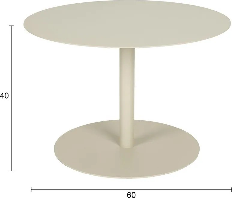 Krémszínű acél kerek dohányzóasztal ø 60 cm Snow – Zuiver