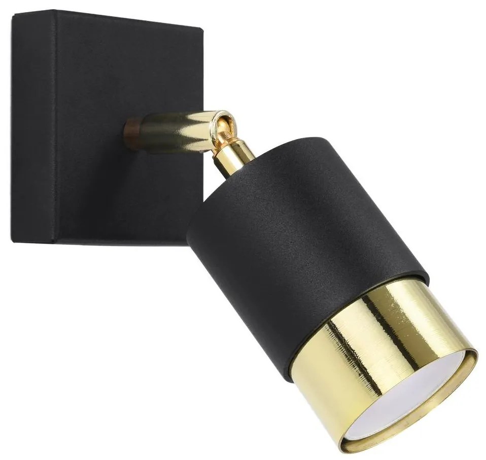 Sollux SL.1069 - Fali spotlámpa NERO 1xGU10/40W/230V fekete/arany