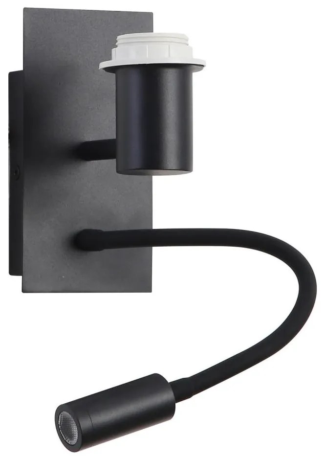 Brilagi - LED Rugalmas fali lámpa NUBILA 1xE27/25W/230V + LED/3W fekete