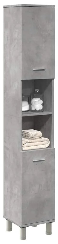 Betonszürke forgácslap fürdőszobaszekrény 30 x 30 x 179 cm