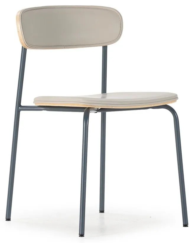 Bézs kárpitozott rakásolható étkezőszék szett 2 db-os Saula – Marckeric