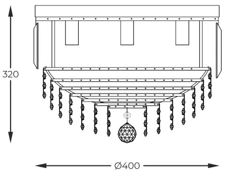 Zuma Line FC19003/5 - Mennyezeti lámpa CHARLOTTE 5xE14/40W/230V átm. 40 arany