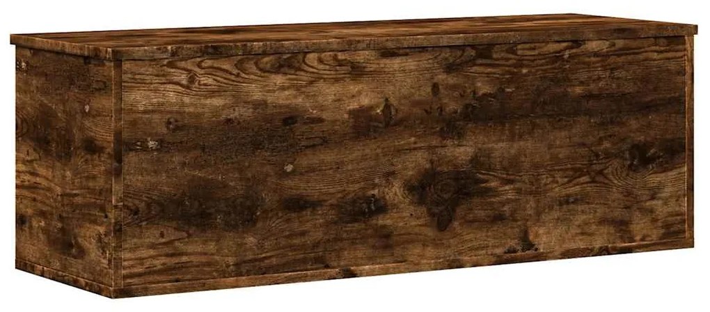 füstös tölgy színű szerelt fa tárolóláda 102 x 35 x 35 cm