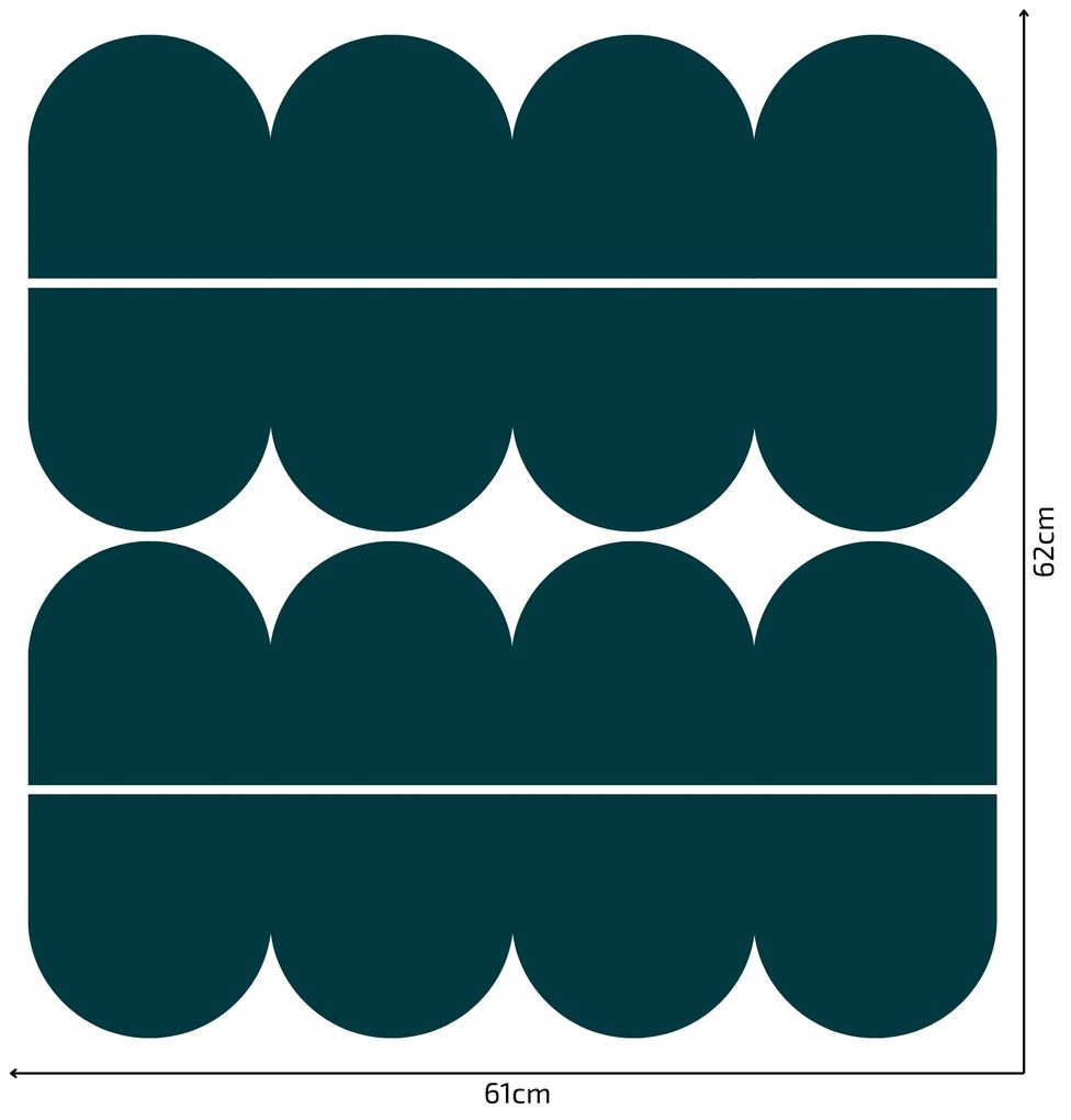 PIPPER. Textil öntapadó tapéta - Mini Ív - Kék-zöld színű Szín: Sötét
