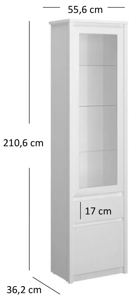 Vitrin Ethan 1D1W1S (fehér). 1052906