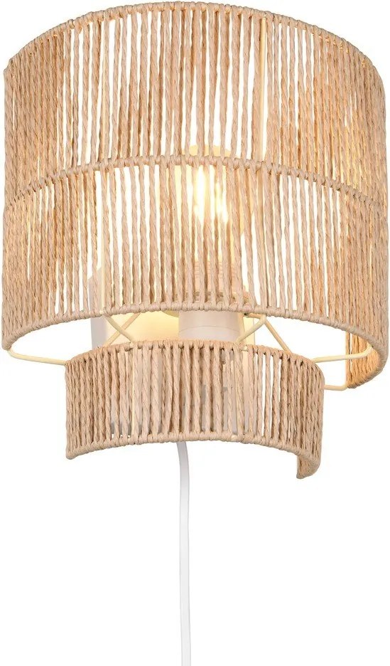 Natúr színű USB fali lámpa Satna – Reality