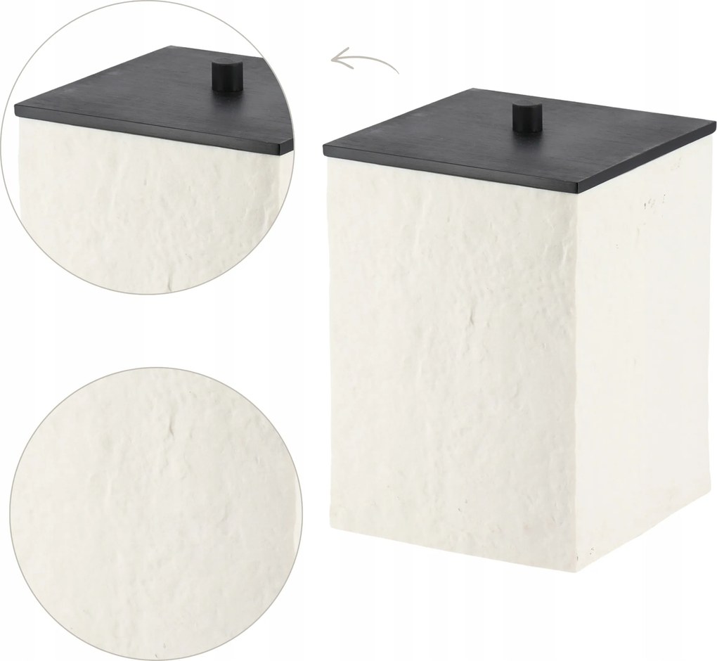 Fürdőszobai Szemeteskosár 8l hulladékgyűjtő elegáns kompakt fehér