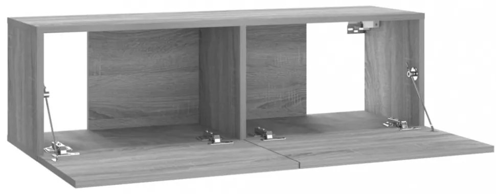 szürke sonoma színű szerelt fa TV-szekrény 100 x 30 x 30 cm