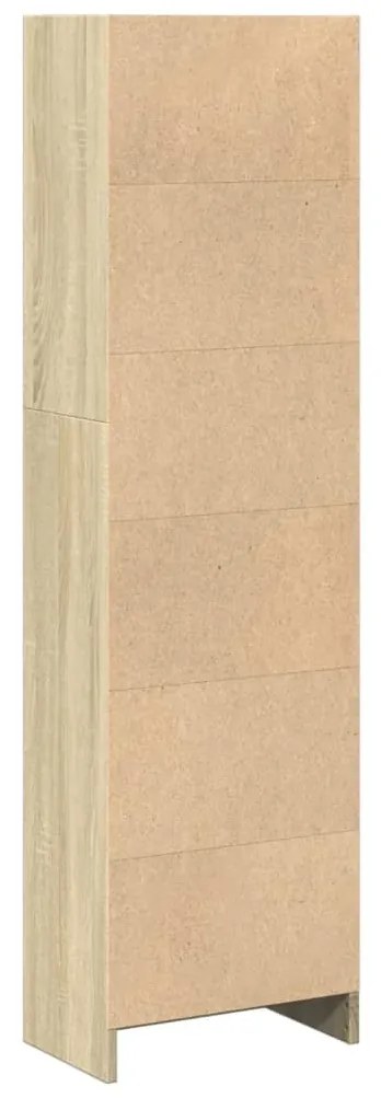 sonoma tölgy színű szerelt fa könyvszekrény 40 x 24 x 143 cm
