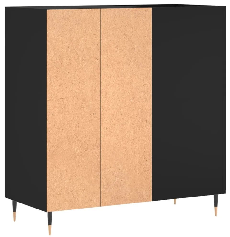 fekete szerelt fa hanglemezszekrény 84,5 x 38 x 89 cm