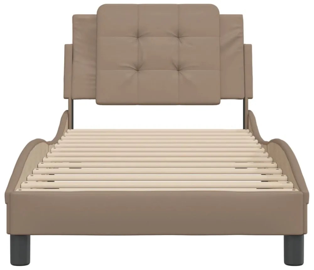 cappuccino színű műbőr ágykeret matrac nélkül Zadar 90 x 200 cm