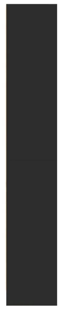 fekete szerelt fa könyvszekrény 60 x 24 x 143 cm
