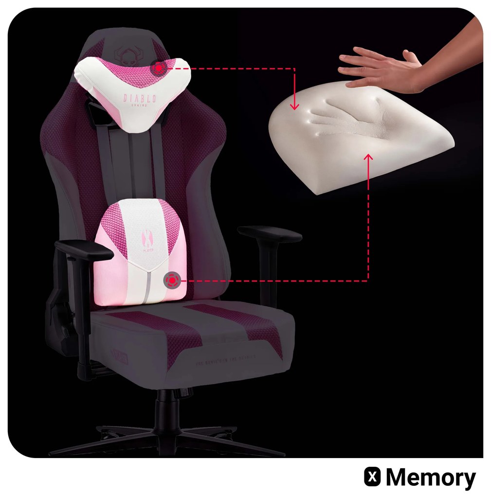 Diablo X-Player 2.0 szövet gamer szék gyerekeknek Kids méret: Marshmallow Pink/Rózsaszín