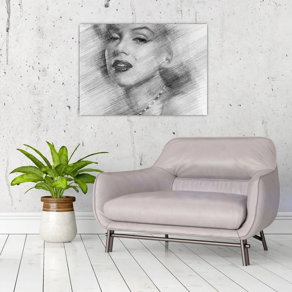 Üveg kép - Marilyn Monroe portréja (70x50 cm)
