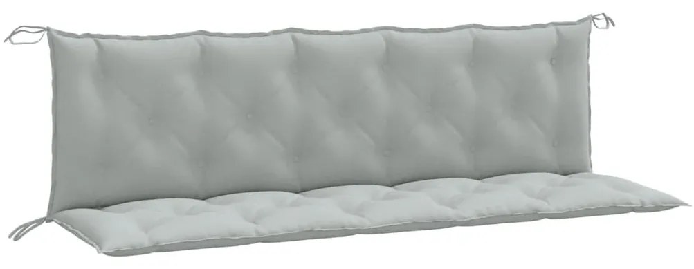 2 db melange világosszürke szövet kerti padpárna 180 x 50 x 7cm