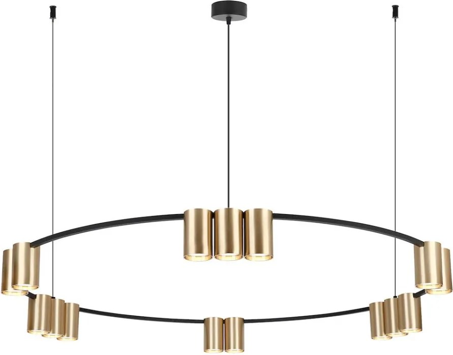 MILAGRO ML0378 GENESIS Modern Led Függesztett Lámpa Fekete, Arany GU10 IP20