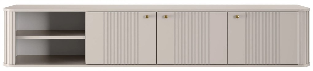 Vesper 3D függő TV-szekrény 187 cm - kasmír / arany fogantyúk