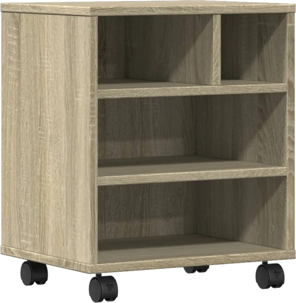 vidaXL sonoma tölgy színű nyomtatóállvány kerekekkel 41 x 32 x 48 cm