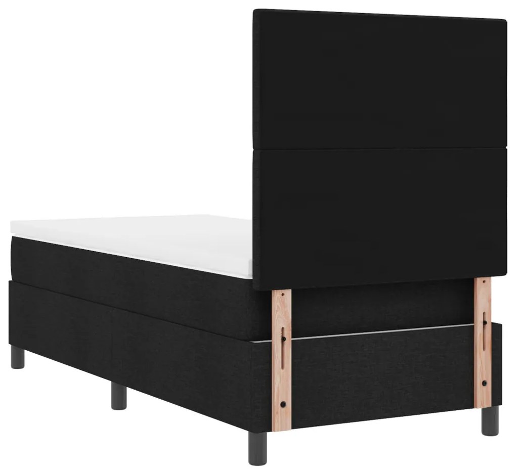 Box Spring Ágy Matrával Fekete 80x200 cm Szövet