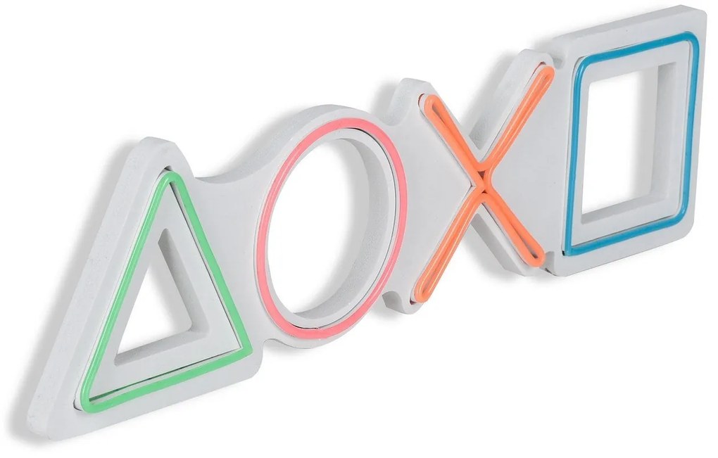 Műanyag LED-es fali dekoráció, Play Station - Multicolor