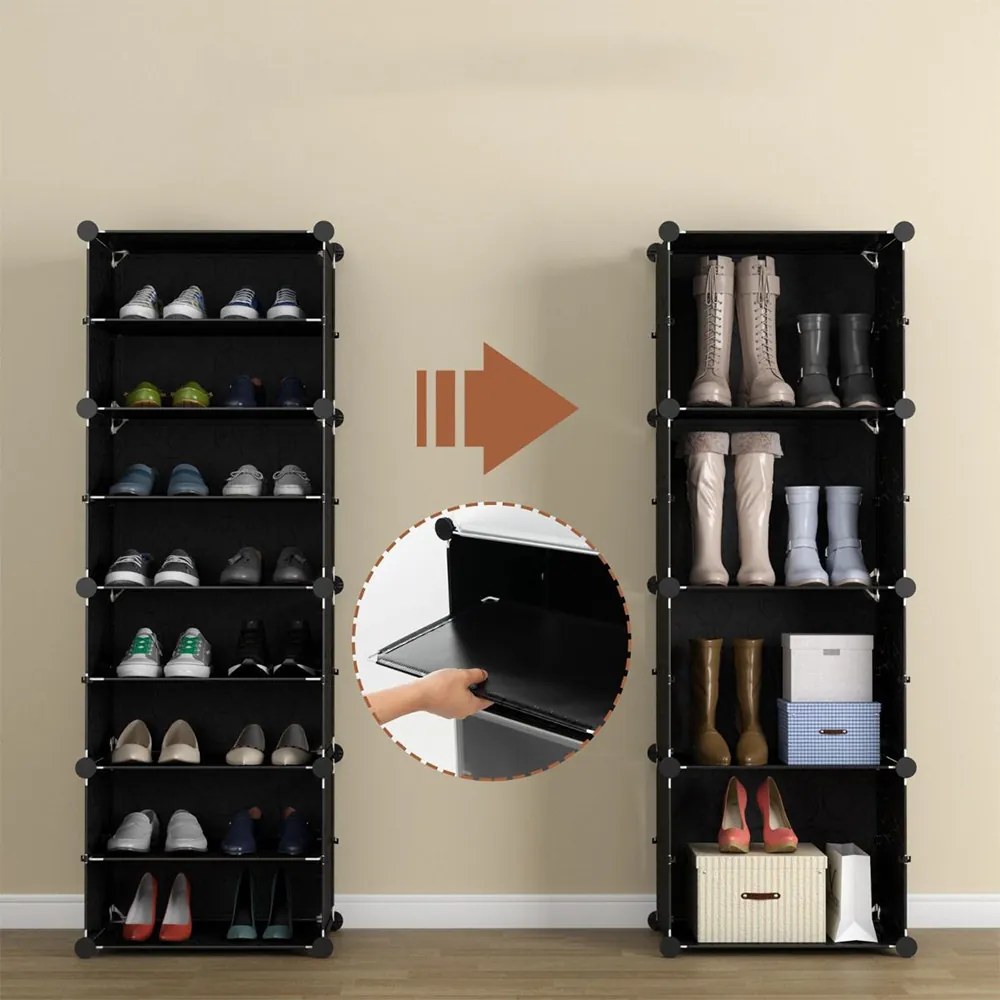 12 rekeszes műanyag cipőtartó oldalsó akasztókkal