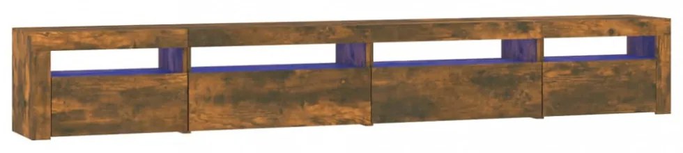 füstös tölgy színű TV-szekrény LED-világítással 270x35x40 cm