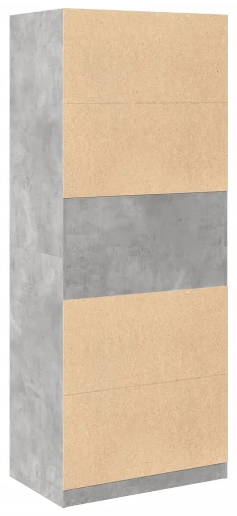 betonszürke szerelt fa ruhásszekrény 80 x 50 x 200 cm
