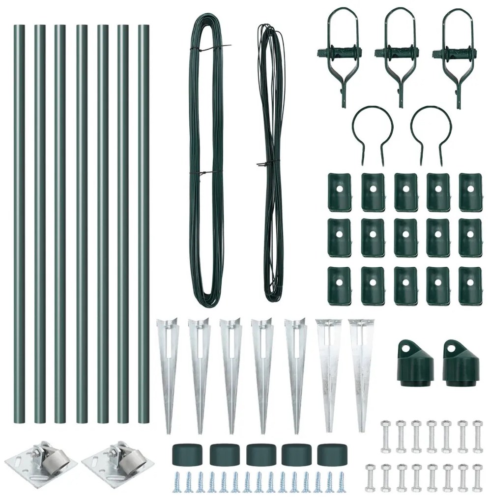 Kerítésoszlopok Cölöppel 7 db Ø32 mm 60 cm Horganyzott Acél
