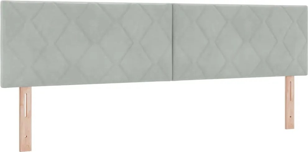 vidaXL LED ágytámla Világosszürke 180 cm Műbőr