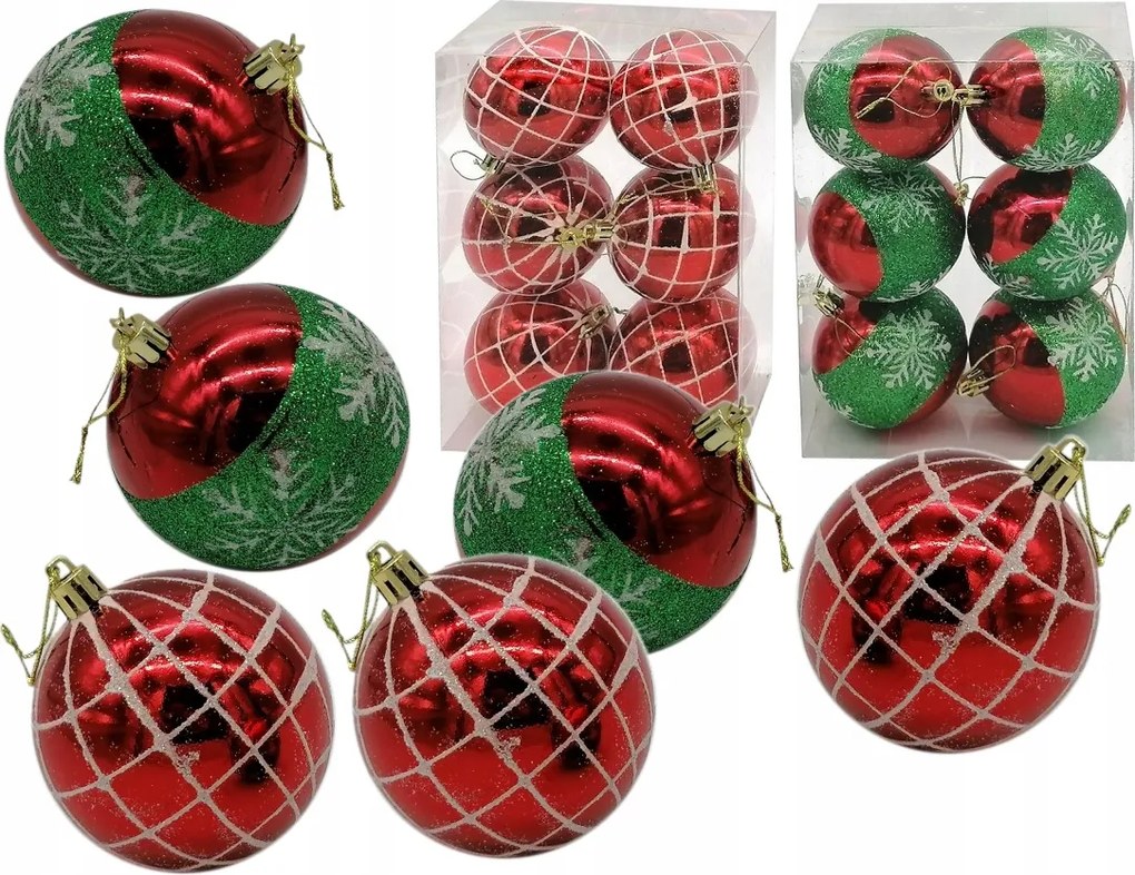 6db Bomba Díszített Karácsonyfa Dekoráció 5309