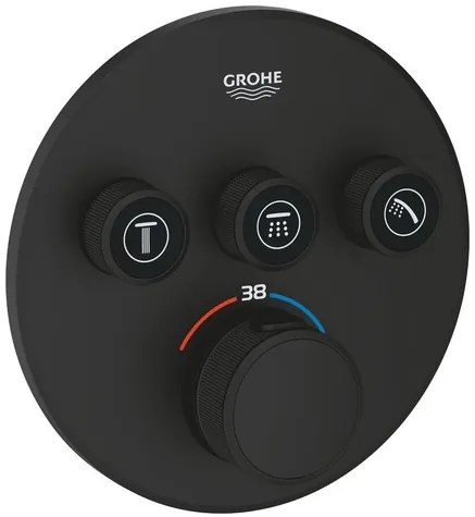 Grohe SmartControl zuhany és fürdő csaptelep vakolat alatti rész nélkül phantom black 29508kf0 G29508KF0