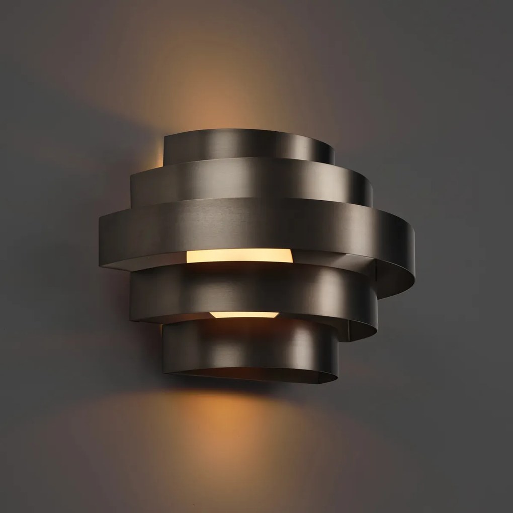 Modern fali lámpa gunmetal LED-del, 3 fokozatban dimmelhető - Lines