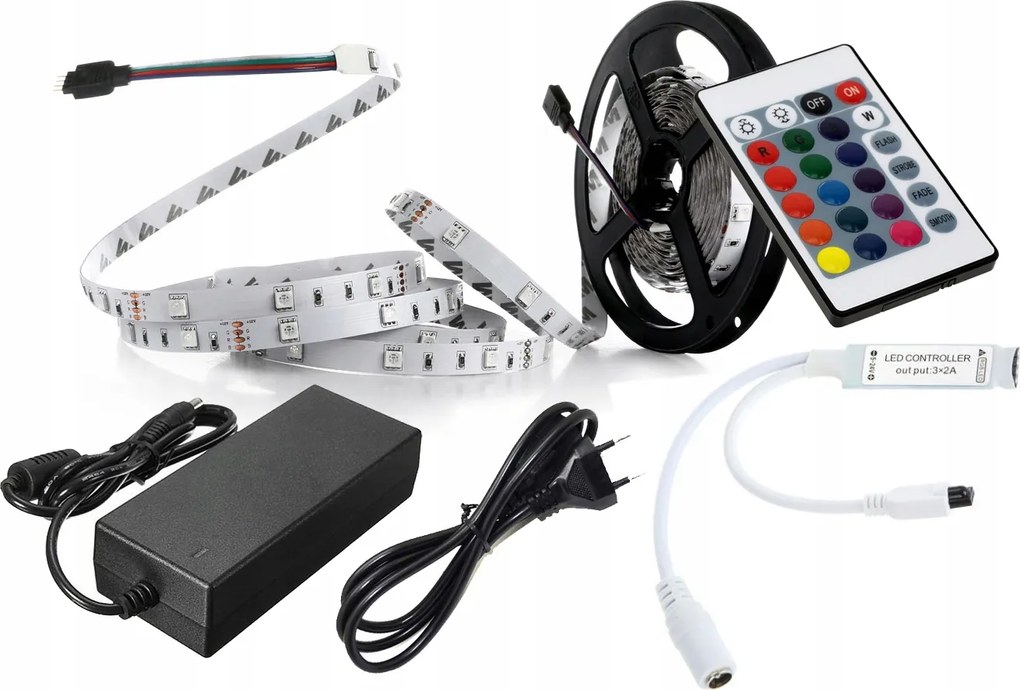Akciós Rgb Led szalag szett 5m +Kontr Távirányító Zasi